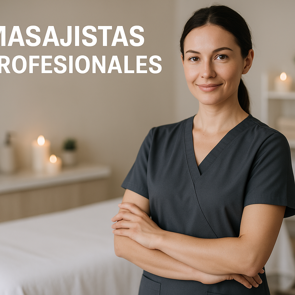 Masajista profesional cualificada en un entorno de spa moderno